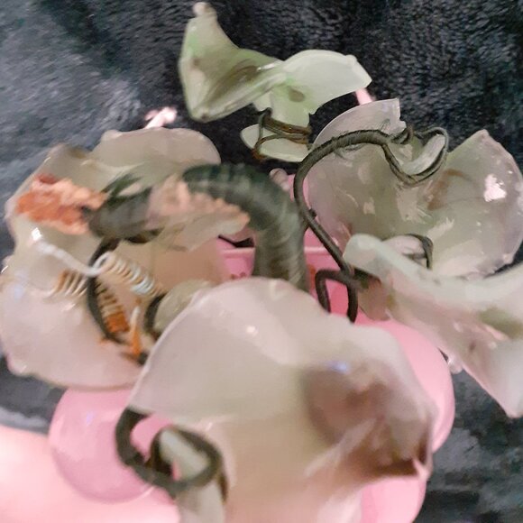 VINTAGE SALADO TEXAS WINERY PINK GLASS GRAPES GORGEOUS HEAVY GRAPES - Picture 5 of 17